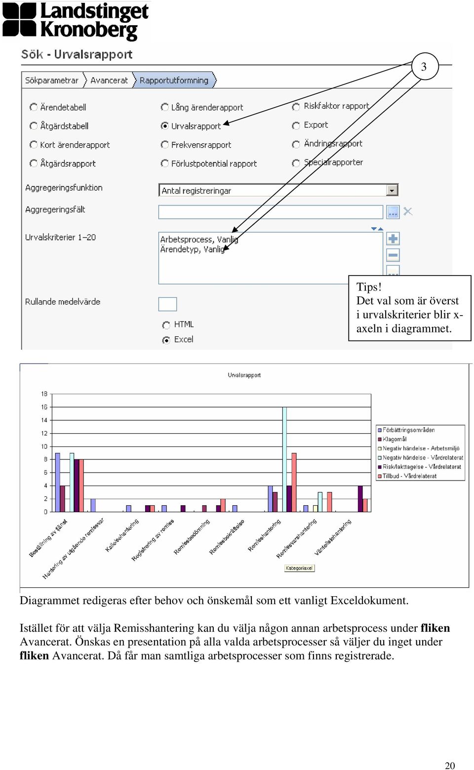 Istället för att välja Remisshantering kan du välja någon annan arbetsprocess under fliken Avancerat.