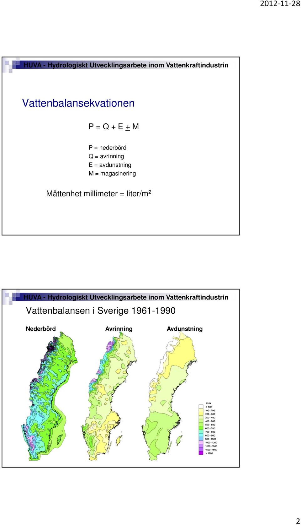 magasinering g Måttenhet millimeter = liter/m 2