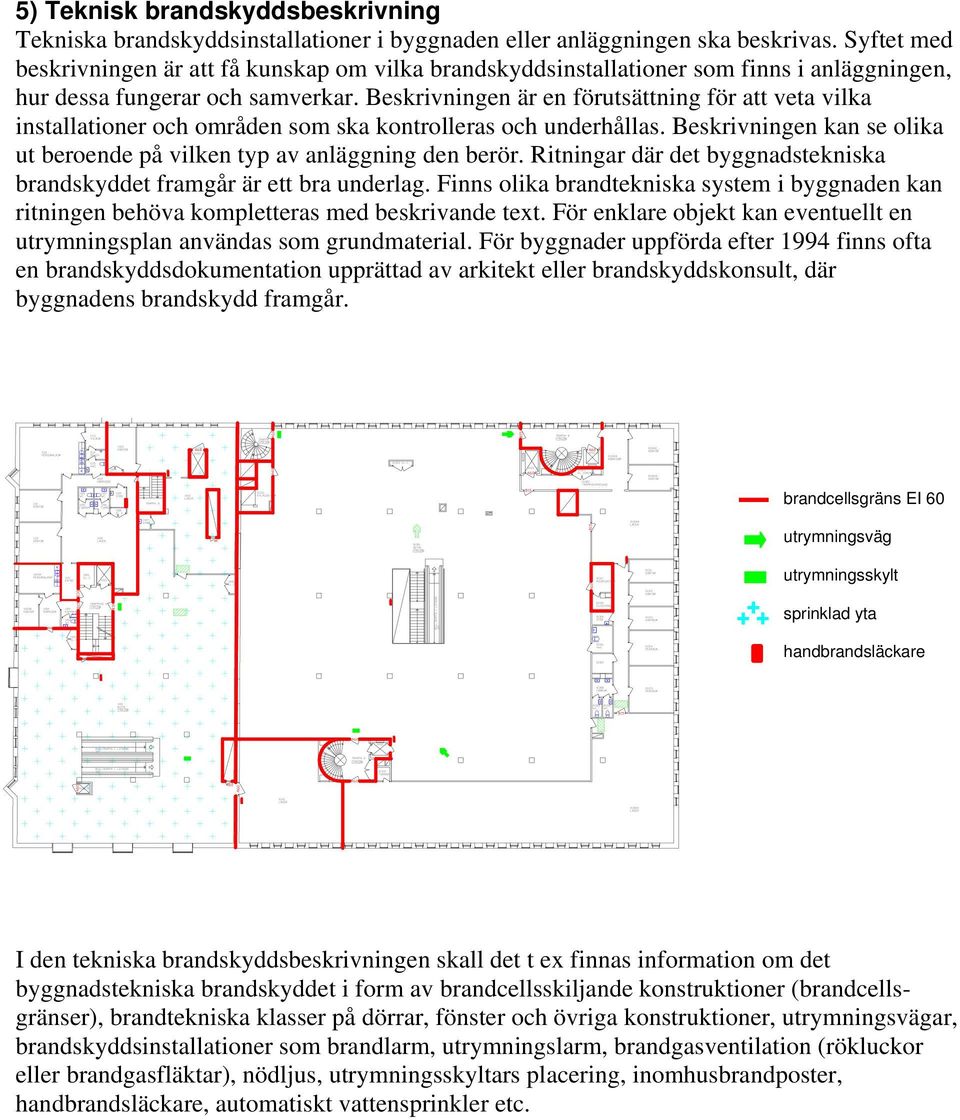 Beskrivningen är en förutsättning för att veta vilka installationer och områden som ska kontrolleras och underhållas. Beskrivningen kan se olika ut beroende på vilken typ av anläggning den berör.