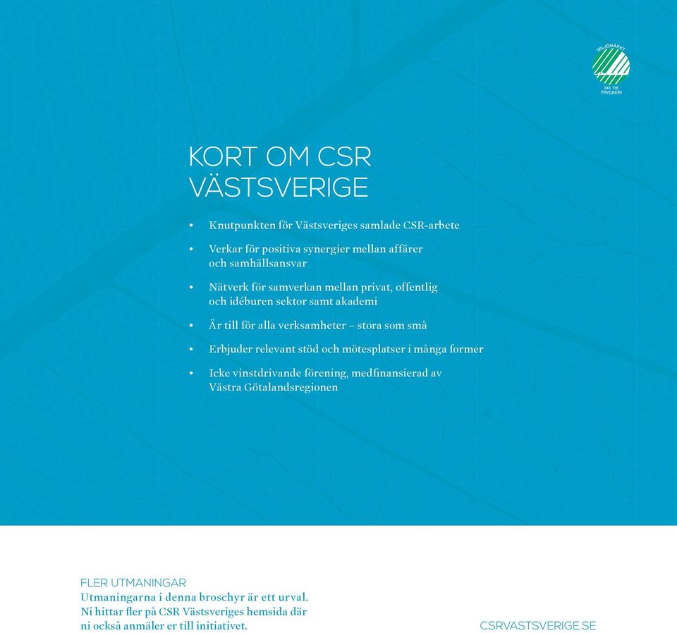 relevant stöd och mötesplatser i många former Icke vinstdrivande förening, medfinansierad av Västra Götalandsregionen fler utmaningar