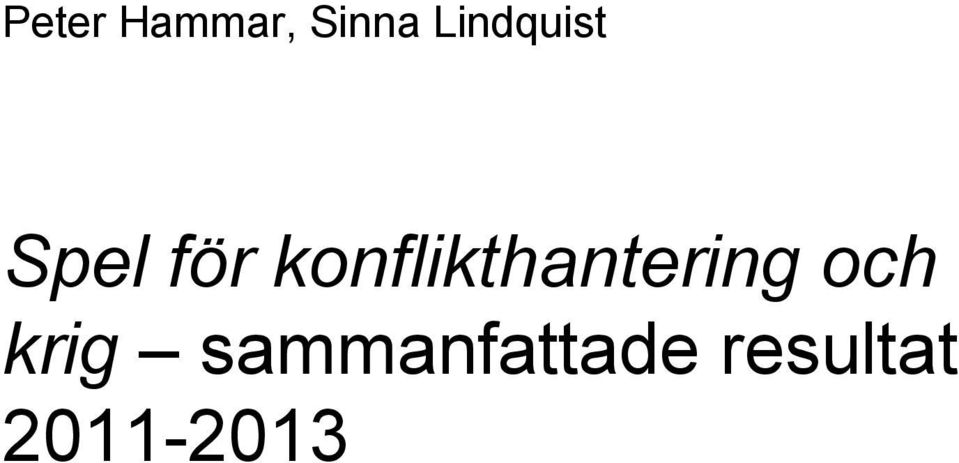konflikthantering och