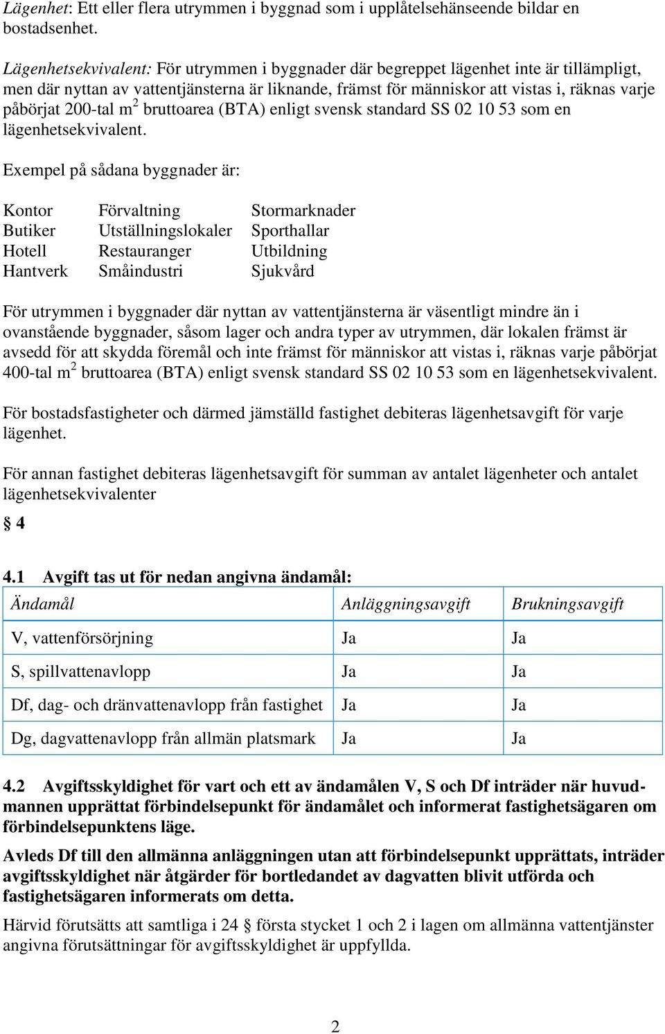 200-tal m 2 bruttoarea (BTA) enligt svensk standard SS 02 10 53 som en lägenhetsekvivalent.