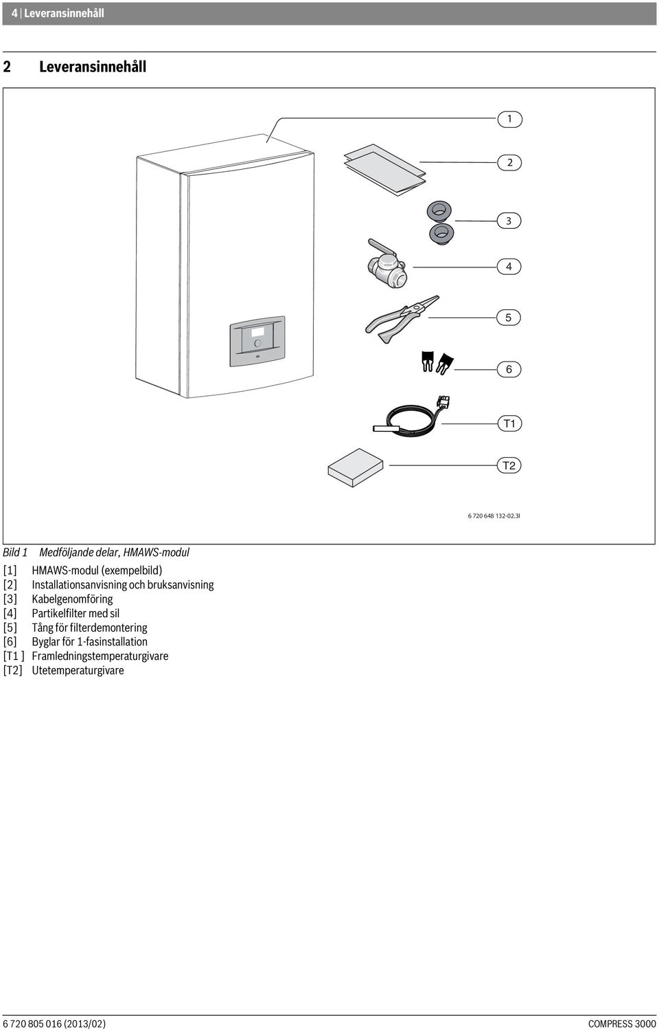 Installationsanvisning och bruksanvisning [3] abelgenomföring [4] Partikelfilter med sil