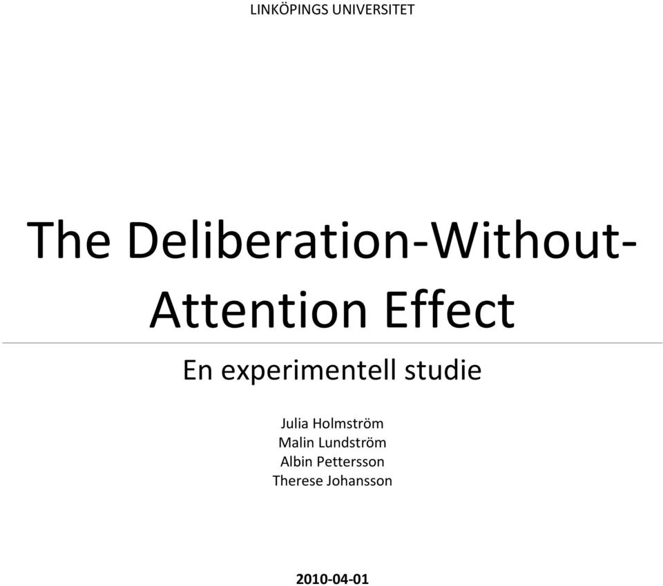 experimentell studie Julia Holmström