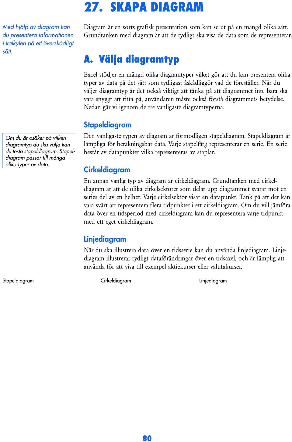 Välja diagramtyp Excel stödjer en mängd olika diagramtyper vilket gör att du kan presentera olika typer av data på det sätt som tydligast åskådliggör vad de föreställer.