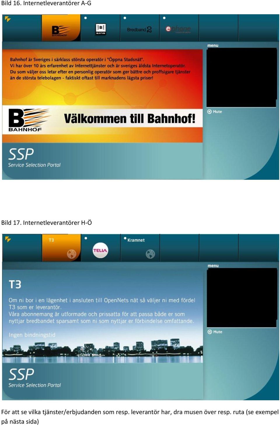 tjänster/erbjudanden som resp.