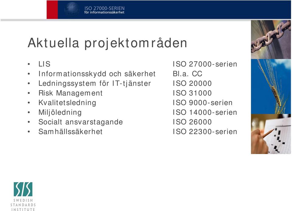 CC Ledningssystem för IT-tjänster ISO 20000 Risk Management ISO 31000