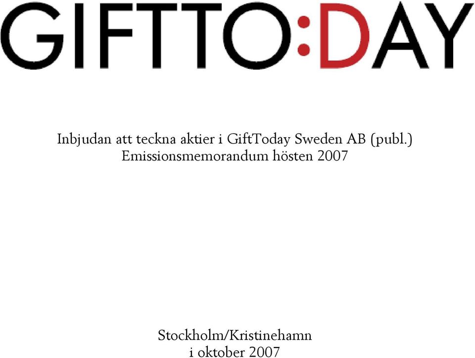 ) Emissionsmemorandum hösten