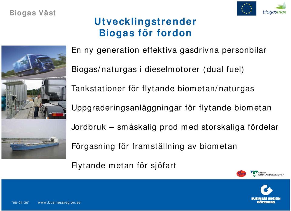 biometan/naturgas Uppgraderingsanläggningar för flytande biometan Jordbruk småskalig