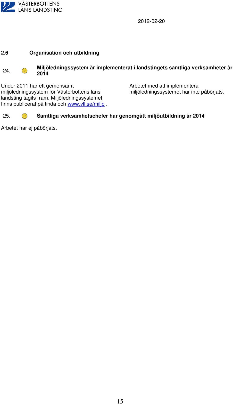 miljöledningssystem för Västerbottens läns landsting tagits fram.