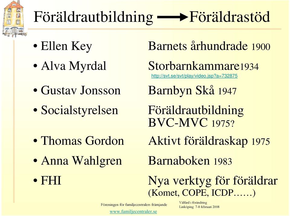 a=732875 Gustav Jonsson Barnbyn Skå 1947 Socialstyrelsen Föräldrautbildning BVC-MVC