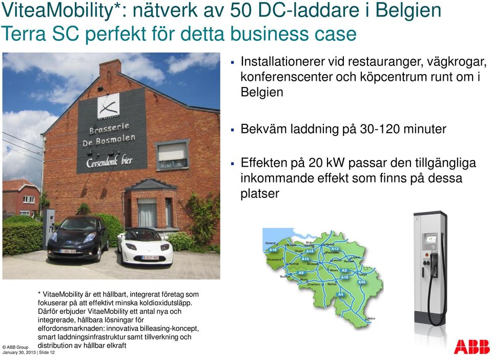 2013 Slide 12 * VitaeMobility är ett hållbart, integrerat företag som fokuserar på att effektivt minska koldioxidutsläpp.