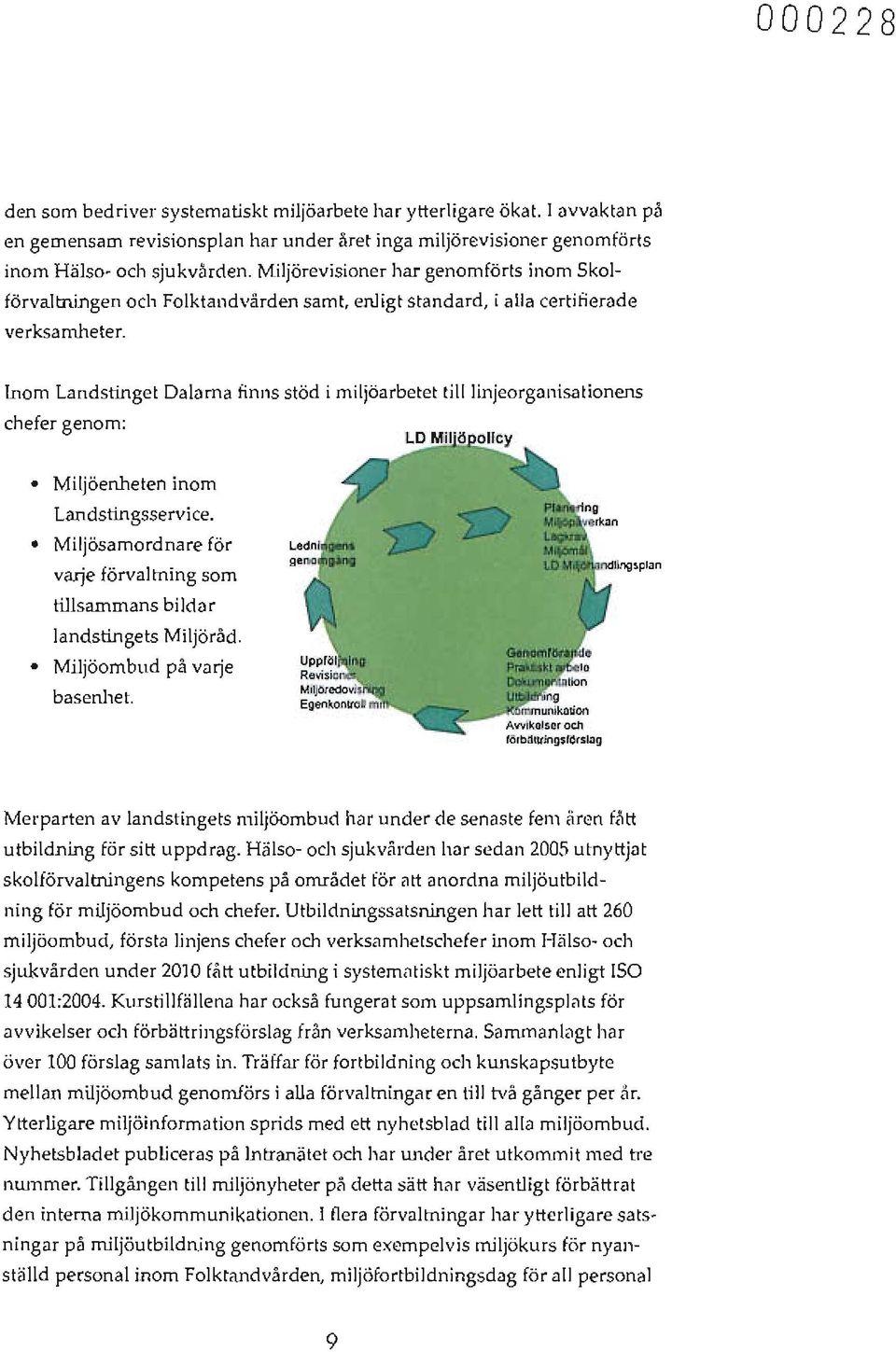 Inom Landstinget Dalarna fi nns stöd i miljöarbetet tilllinjeorganisationens chefer genom: Miljöenheten inom Landstingsservice.