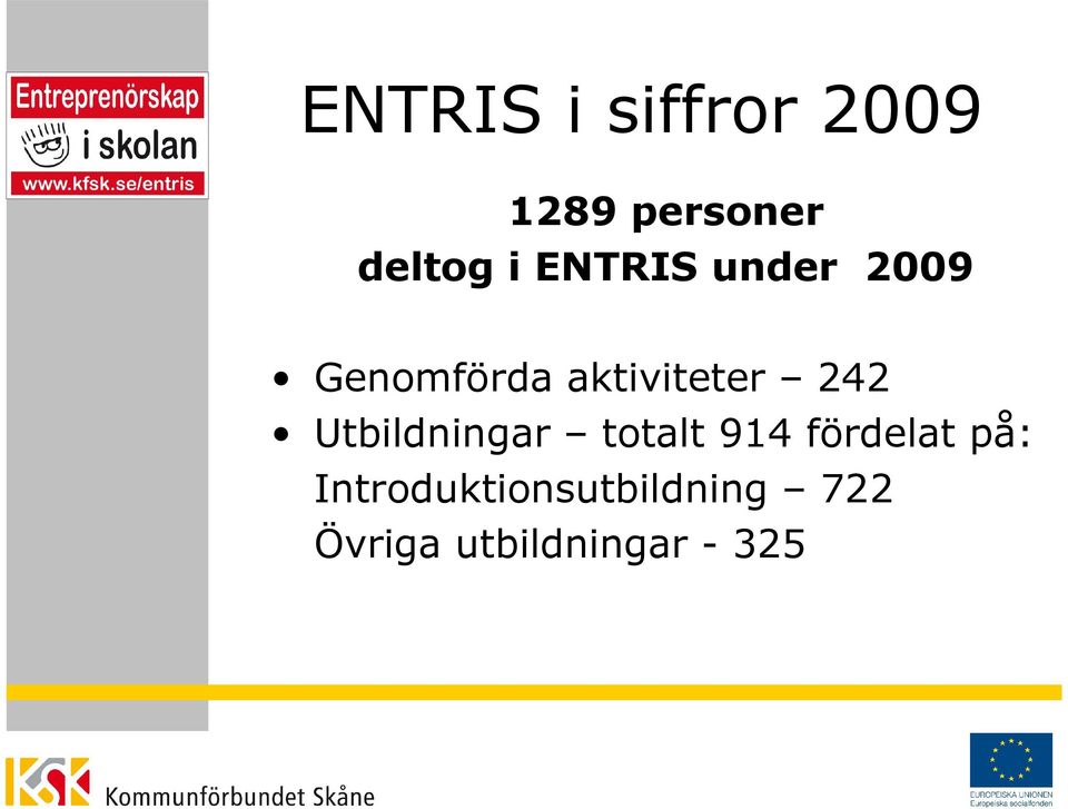 Utbildningar totalt 914 fördelat på: