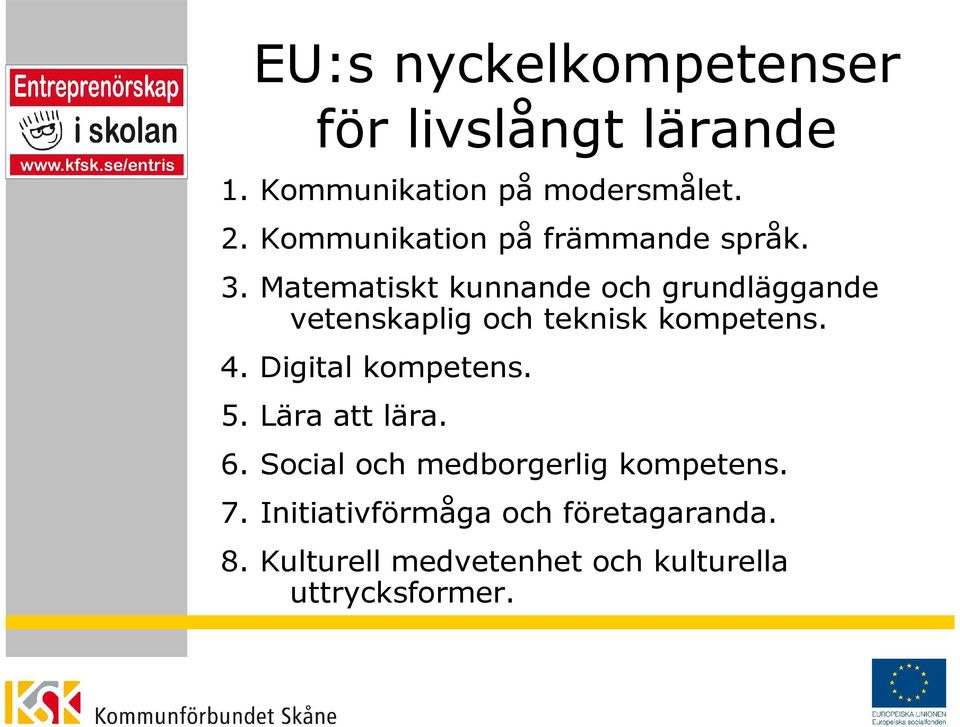 Matematiskt kunnande och grundläggande vetenskaplig och teknisk kompetens. 4.