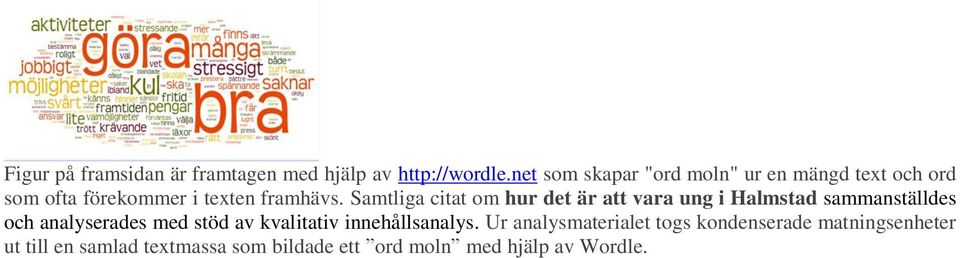 Samtliga citat om hur det är att vara ung i Halmstad sammanställdes och analyserades med stöd av