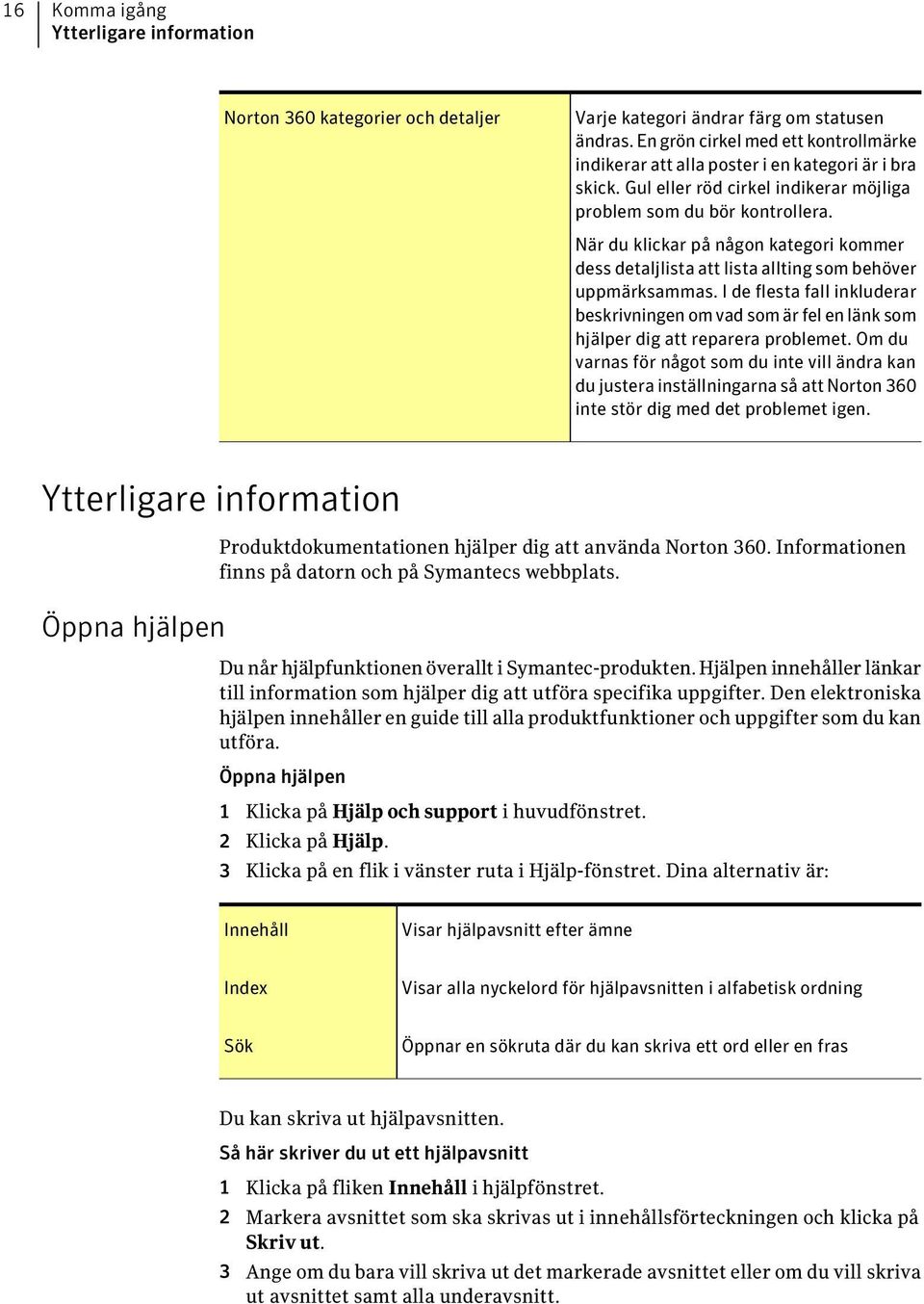 När du klickar på någon kategori kommer dess detaljlista att lista allting som behöver uppmärksammas.