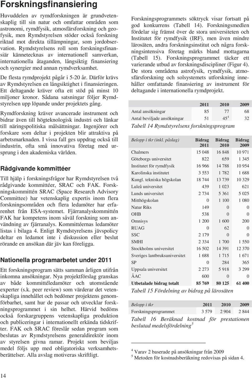 Rymdstyrelsens roll som forskningsfinansiär kännetecknas av internationell samverkan, internationella åtaganden, långsiktig finansiering och synergier med annan rymdverksamhet.