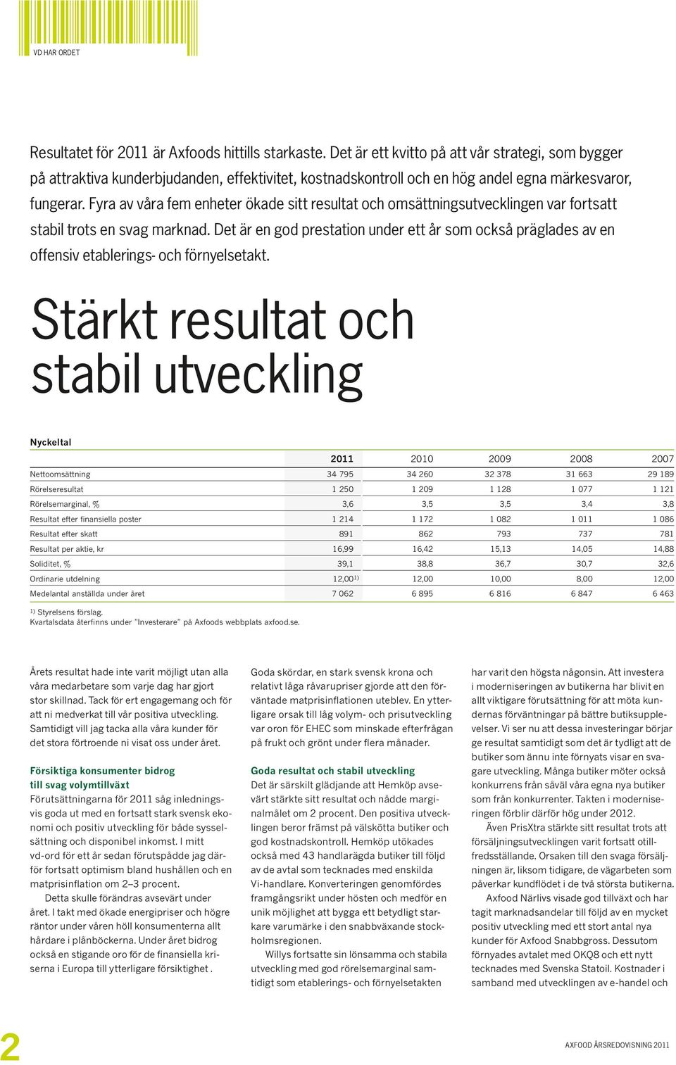 Fyra av våra fem enheter ökade sitt resultat och omsättningsutvecklingen var fortsatt stabil trots en svag marknad.