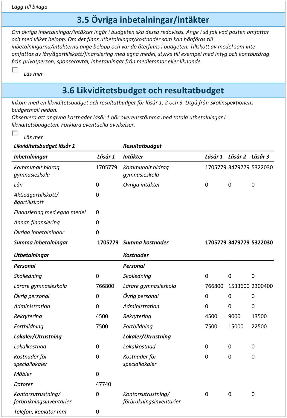 Tillskott av medel som inte omfattas av lån/ägartillskott/finansiering med egna medel, styrks till exempel med intyg och kontoutdrag från privatperson, sponsoravtal, inbetalningar från medlemmar