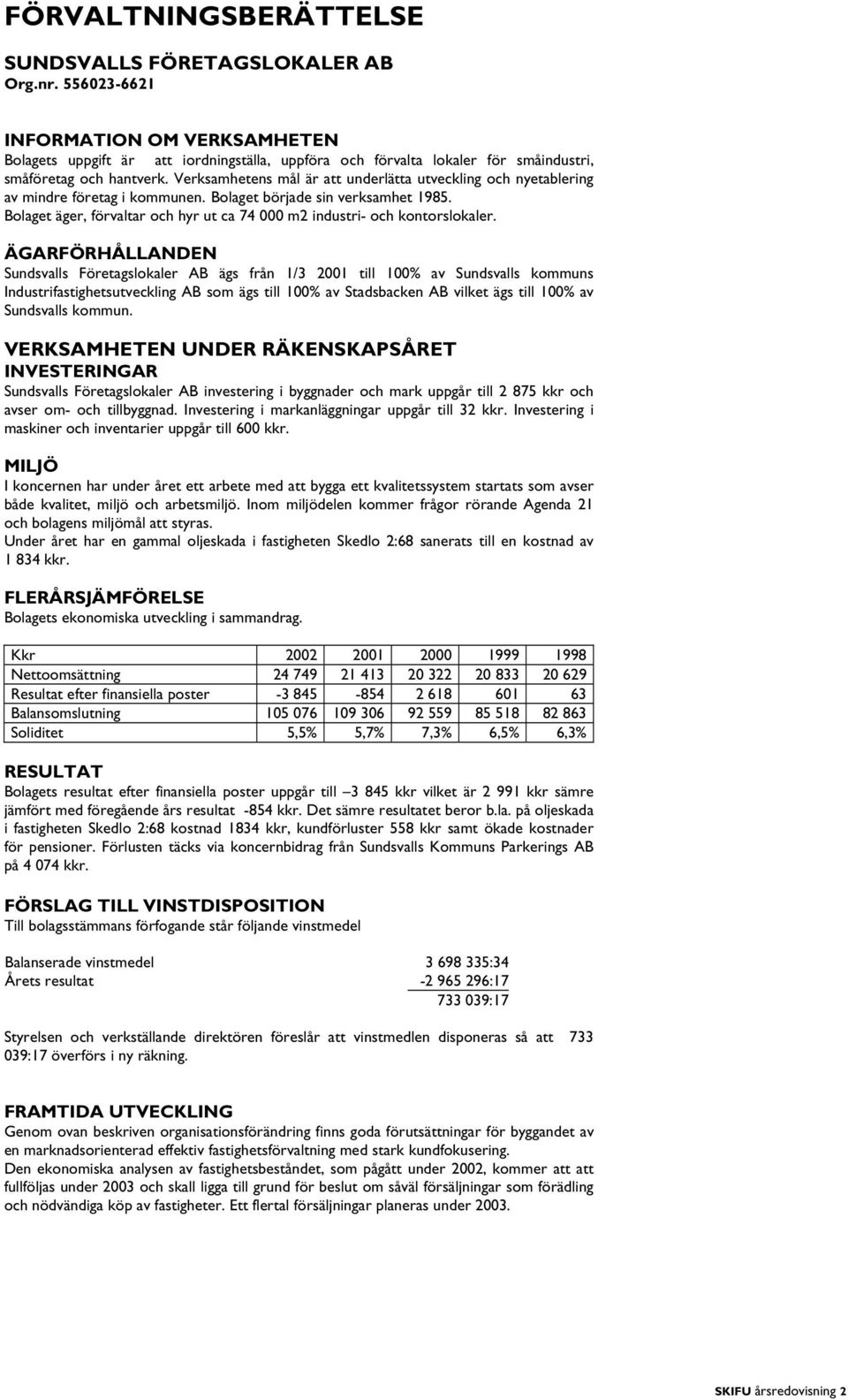 Verksamhetens mål är att underlätta utveckling och nyetablering av mindre företag i kommunen. Bolaget började sin verksamhet 1985.