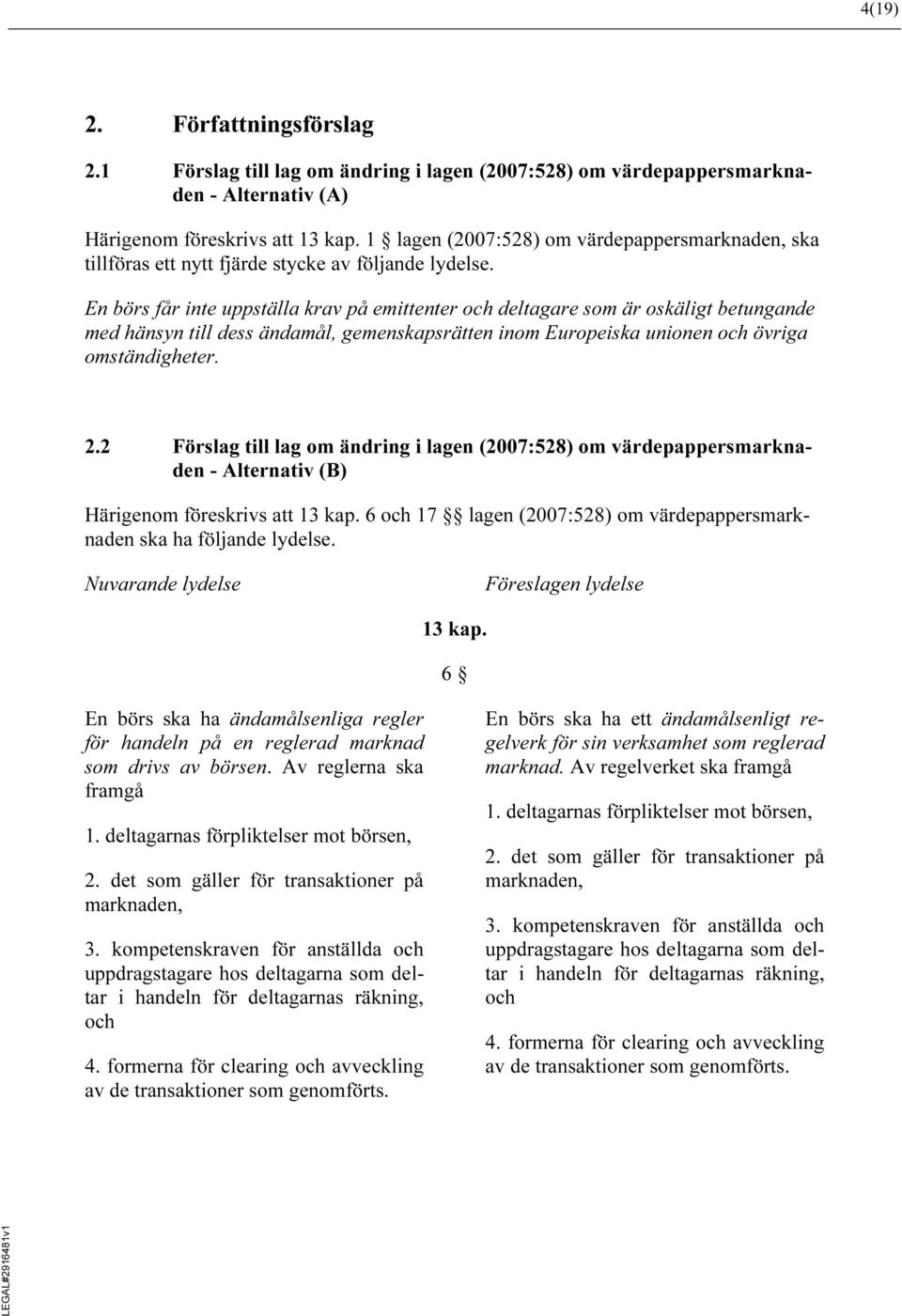 En börs får inte uppställa krav på emittenter och deltagare som är oskäligt betungande med hänsyn till dess ändamål, gemenskapsrätten inom Europeiska unionen och övriga omständigheter. 2.