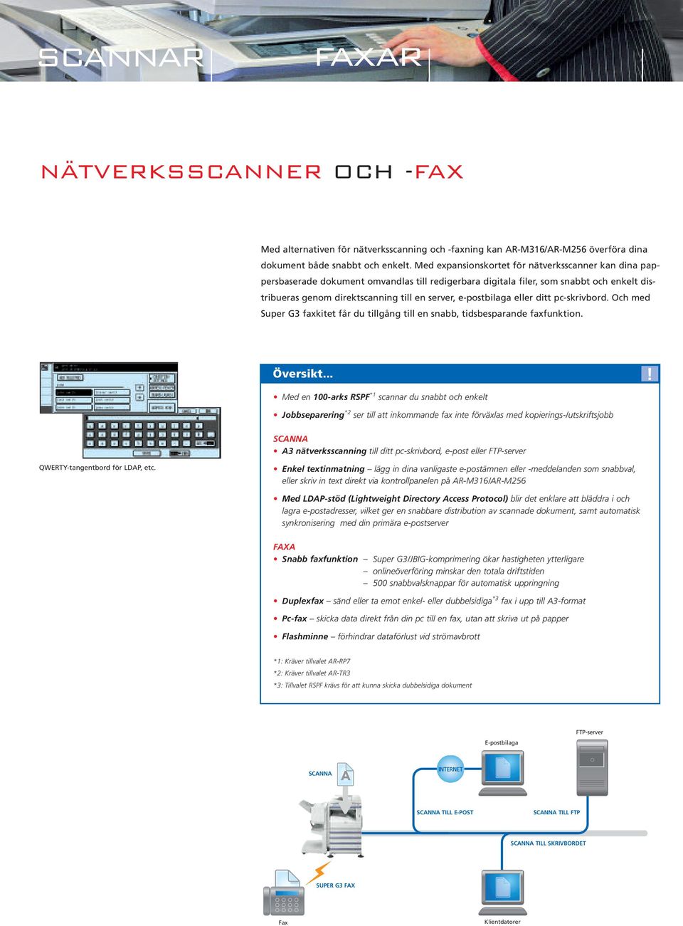 e-postbilaga eller ditt pc-skrivbord. Och med Super G3 faxkitet får du tillgång till en snabb, tidsbesparande faxfunktion. Översikt.