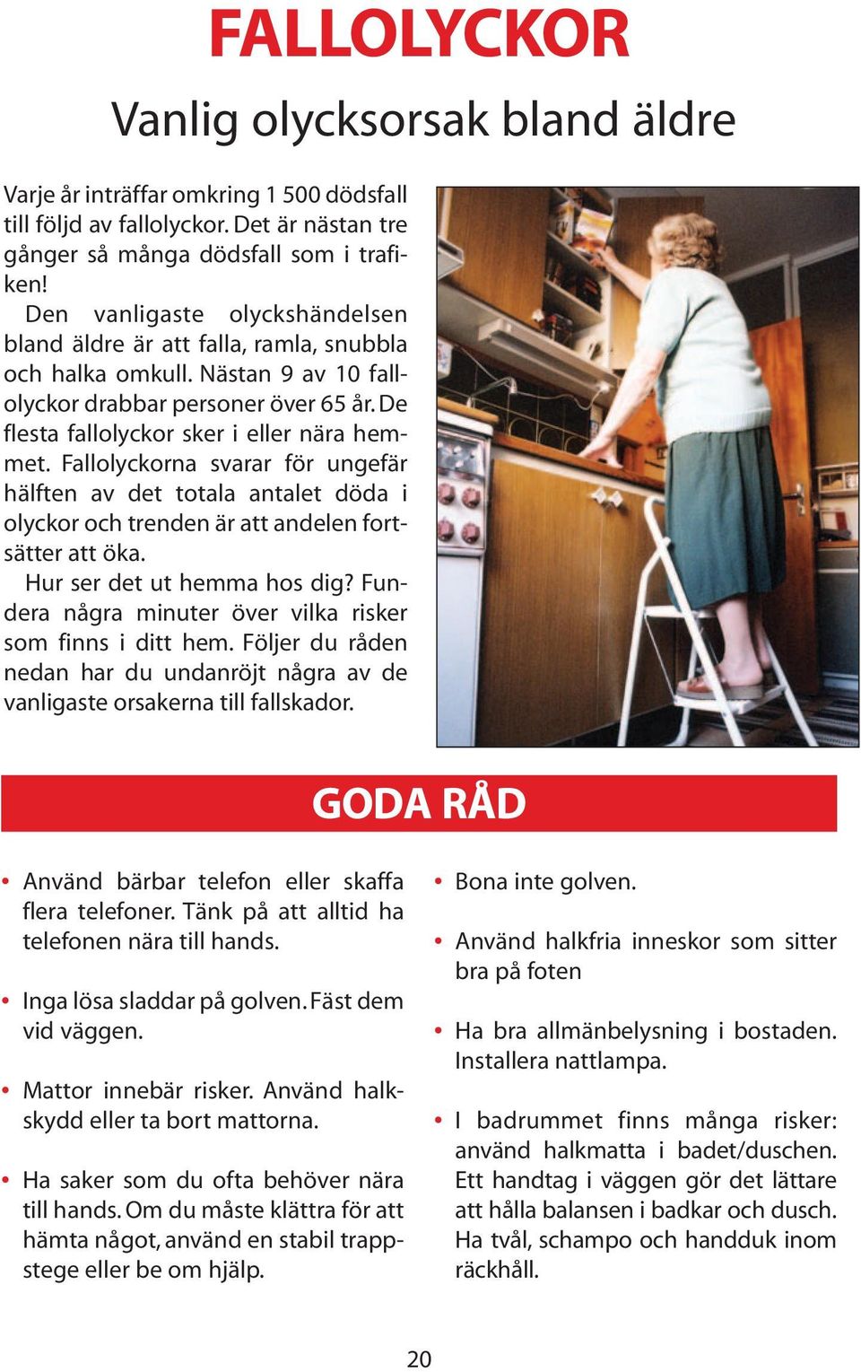 Fallolyckorna svarar för ungefär hälften av det totala antalet döda i olyckor och trenden är att andelen fortsätter att öka. Hur ser det ut hemma hos dig?