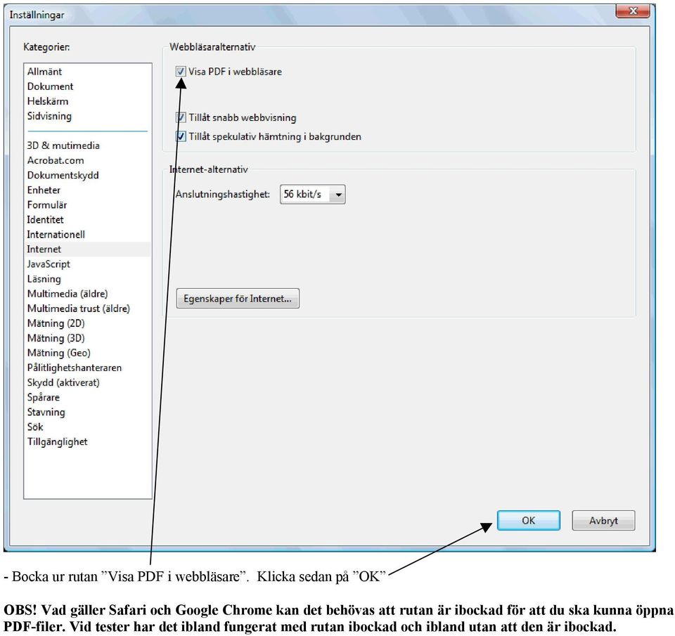ibockad för att du ska kunna öppna PDF-filer.