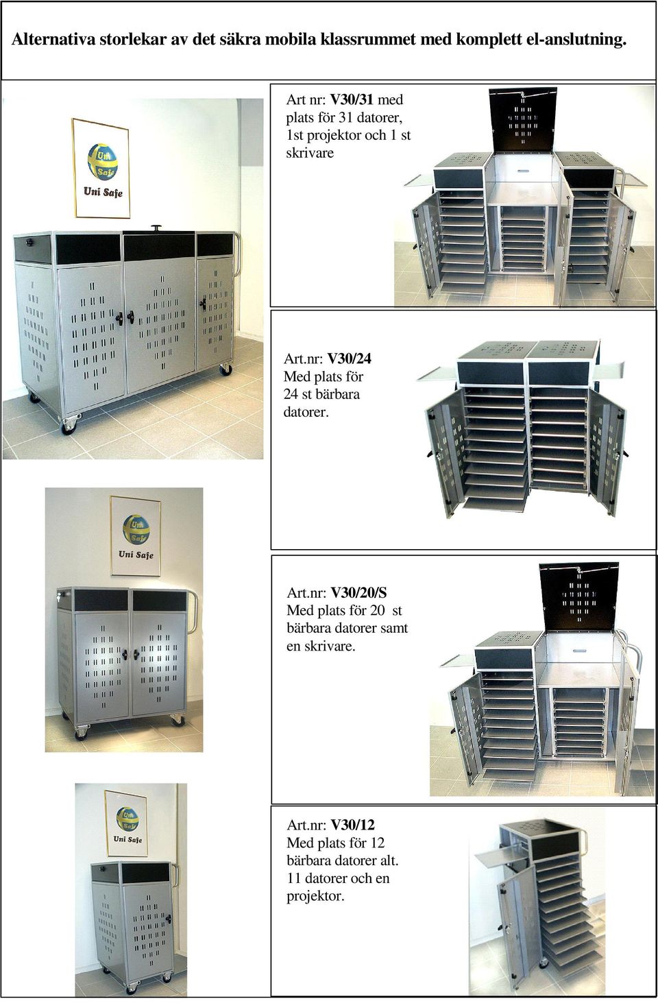nr: V30/24 Med plats för 24 st bärbara datorer. Art.