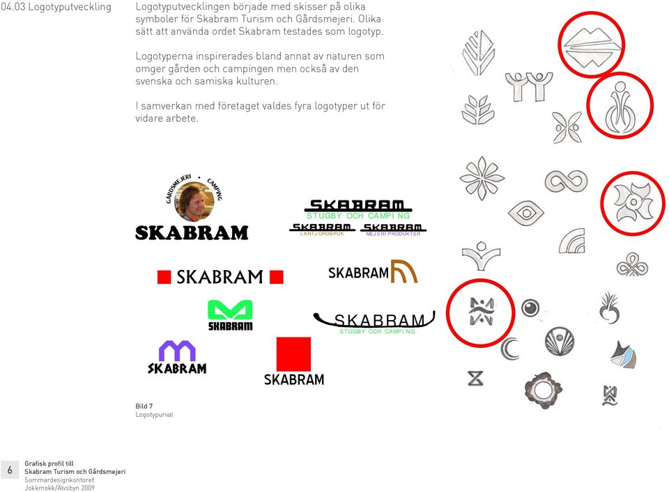 Logotyperna inspirerades bland annat av naturen som omger gården och campingen men också av den svenska och samiska kulturen.