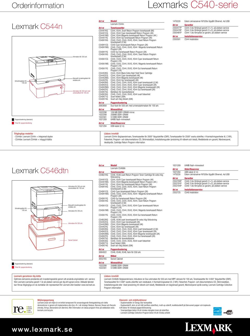 X544 Magenta tonerkassett Return Program (4K ) C544X1YG C544, X544 Gul tonerkassett Return Program (4K) C540H1KG C540, C543, C544, X543, X544, Svart Return Program C540H1CG C540 Cyan tonerkassett