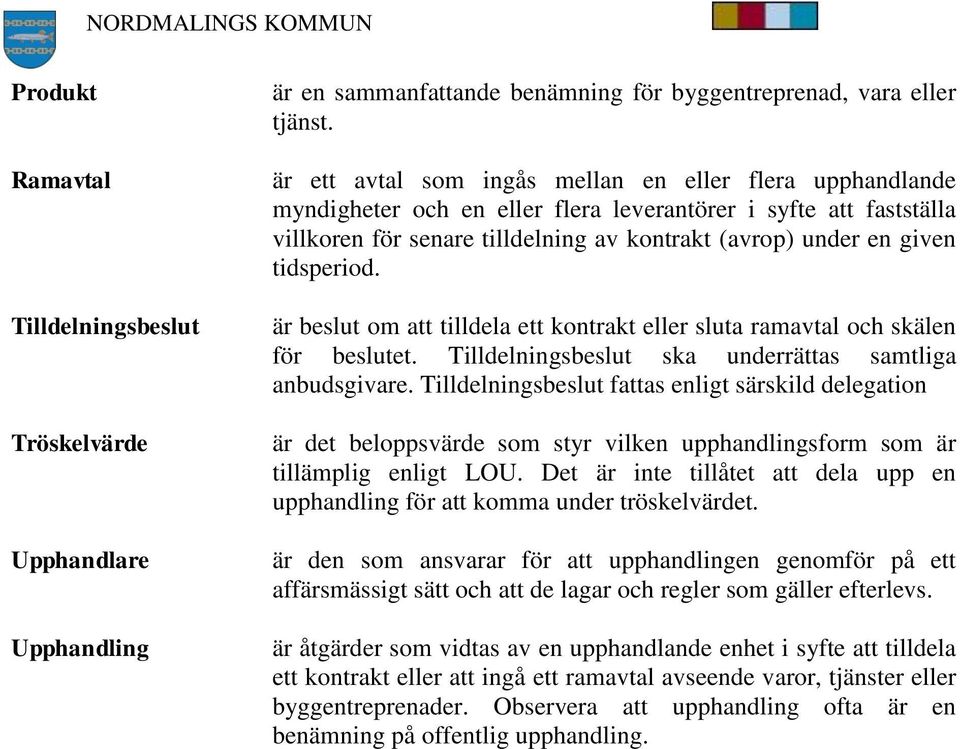 tidsperiod. är beslut om att tilldela ett kontrakt eller sluta ramavtal och skälen för beslutet. Tilldelningsbeslut ska underrättas samtliga anbudsgivare.