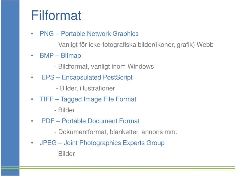 Bilder, illustrationer TIFF Tagged Image File Format - Bilder PDF Portable Document