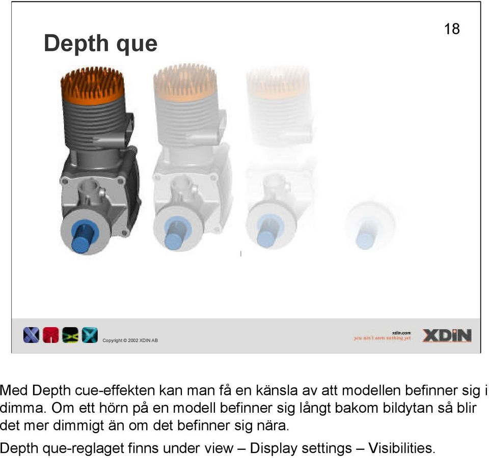 Om ett hörn på en modell befinner sig långt bakom bildytan så blir