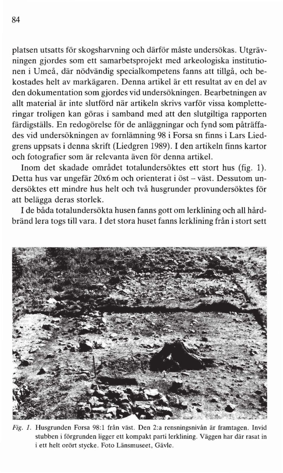 Denna artikel är ett resultat aven del av den dokumentation som gjordes vid undersökningen.