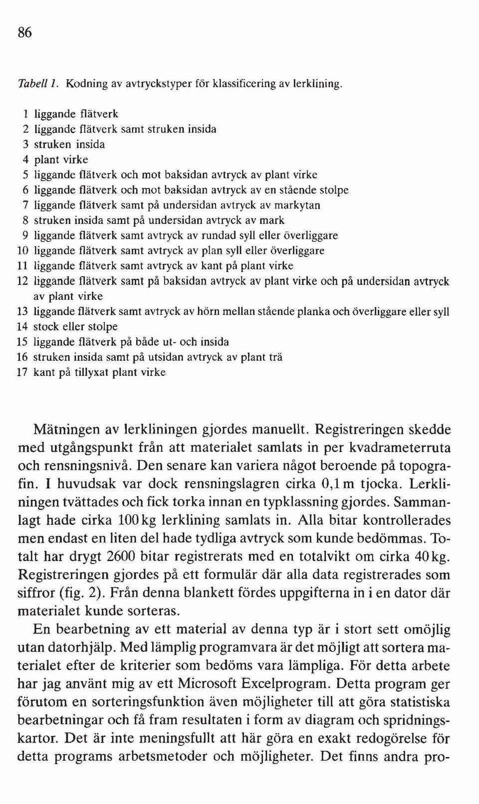 aven stående stolpe 7 liggande flätverk samt på undersidan avtryck av markytan 8 struken insida samt på undersidan avtryck av mark 9 liggande flätverk samt avtryck av rundad syll eller överliggare 10