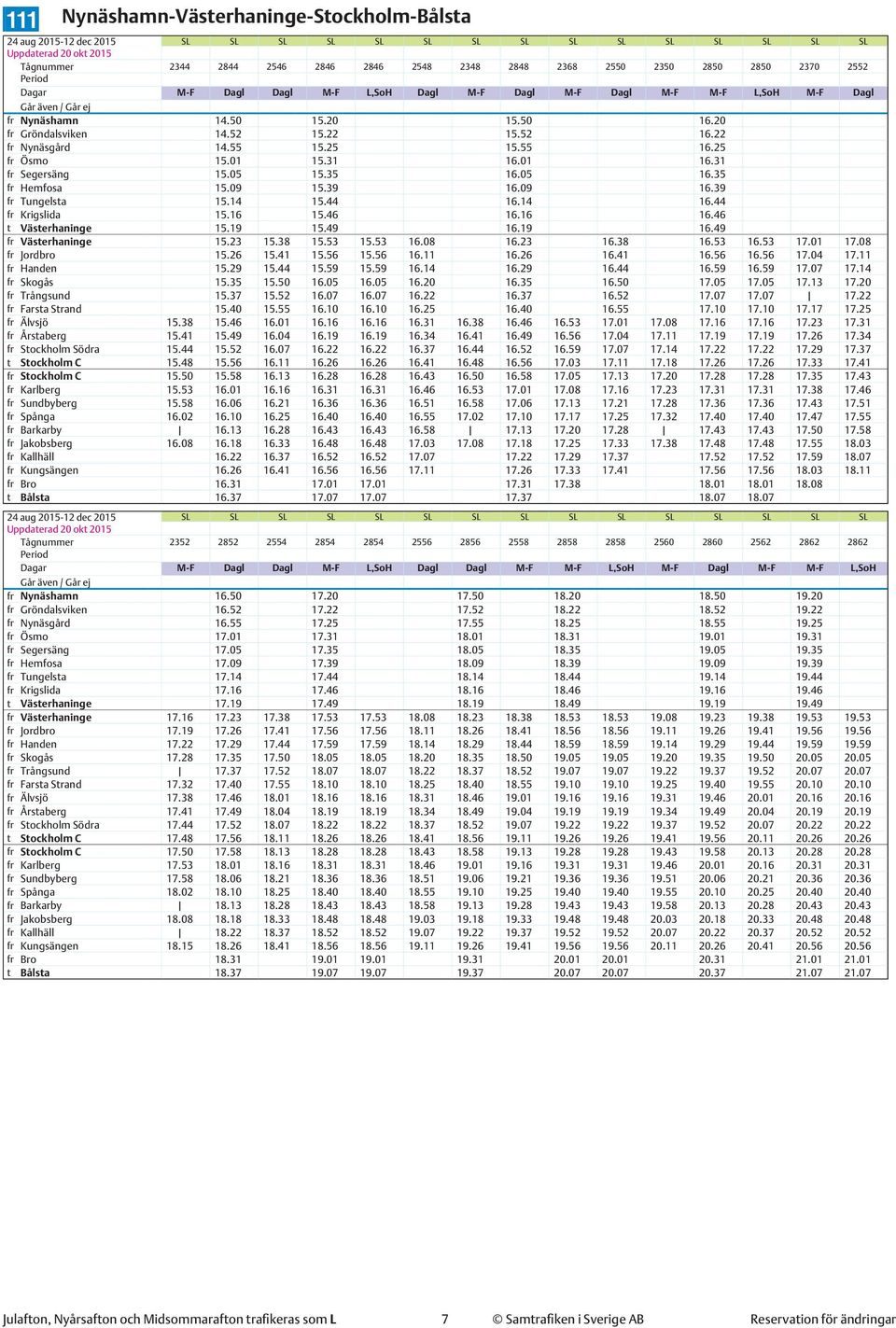 35 fr Hemfosa 15.09 15.39 16.09 16.39 fr Tungelsta 15.14 15.44 16.14 16.44 fr Krigslida 15.16 15.46 16.16 16.46 t Västerhaninge 15.19 15.49 16.19 16.49 fr Västerhaninge 15.23 15.38 15.53 15.53 16.