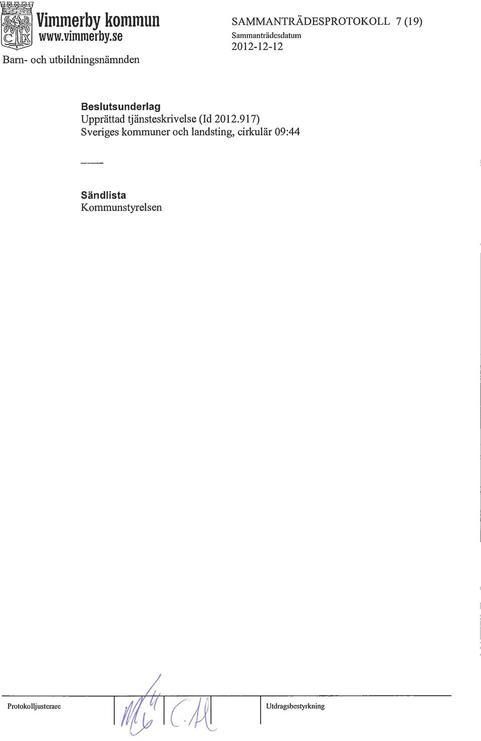 tjänsteskrivelse (Id 2012.