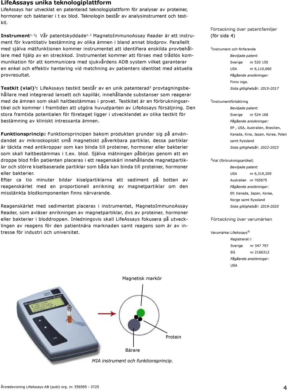 Instrument 1, 2 : Vår patentskyddade 1, 2 MagnetoImmunoAssay Reader är ett instrument för kvantitativ bestämning av olika ämnen i bland annat blodprov.