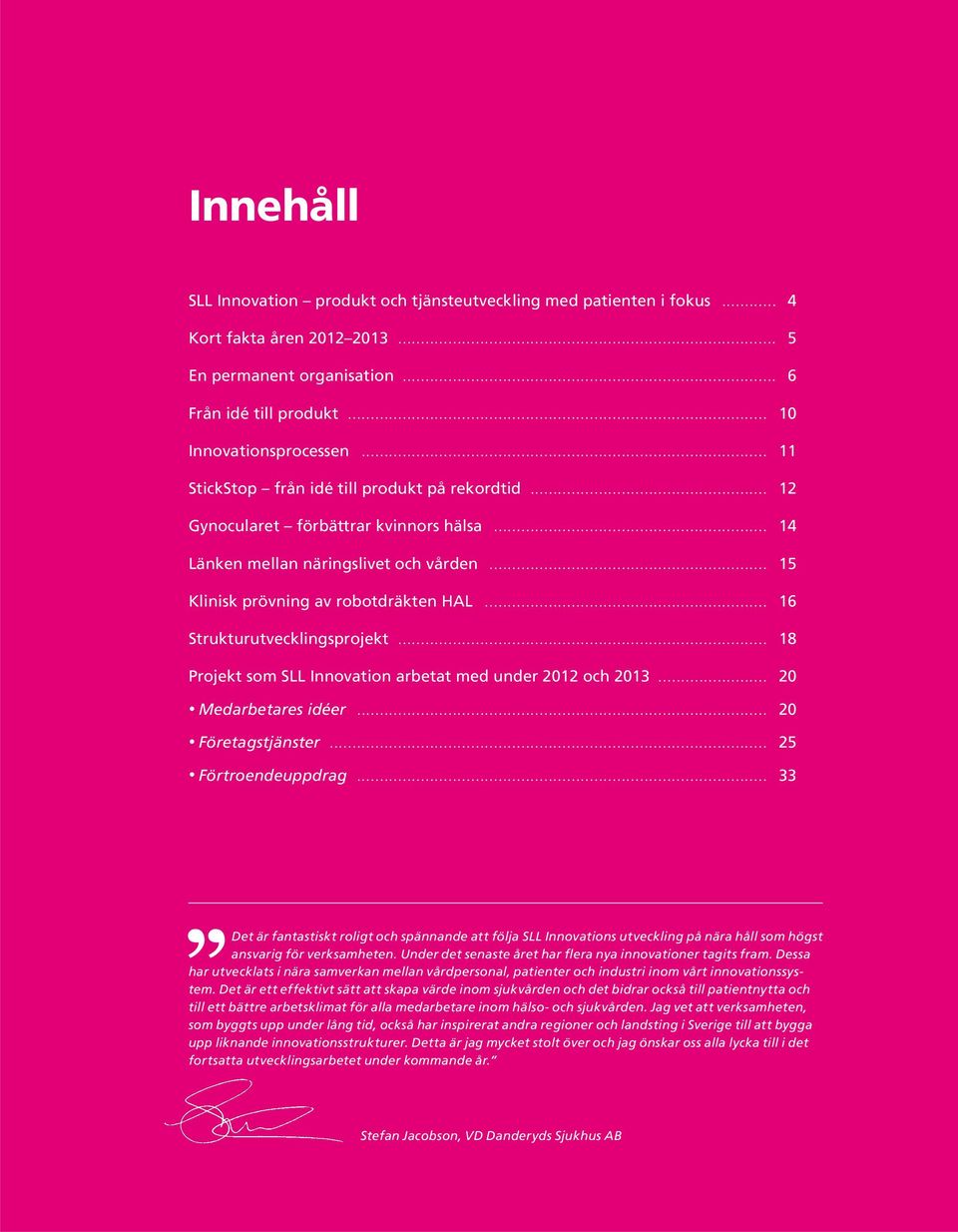 .. 16 Strukturutvecklingsprojekt... 18 Projekt som SLL Innovation arbetat med under 2012 och 2013... 20 Medarbetares idéer... 20 Företagstjänster... 25 Förtroendeuppdrag.