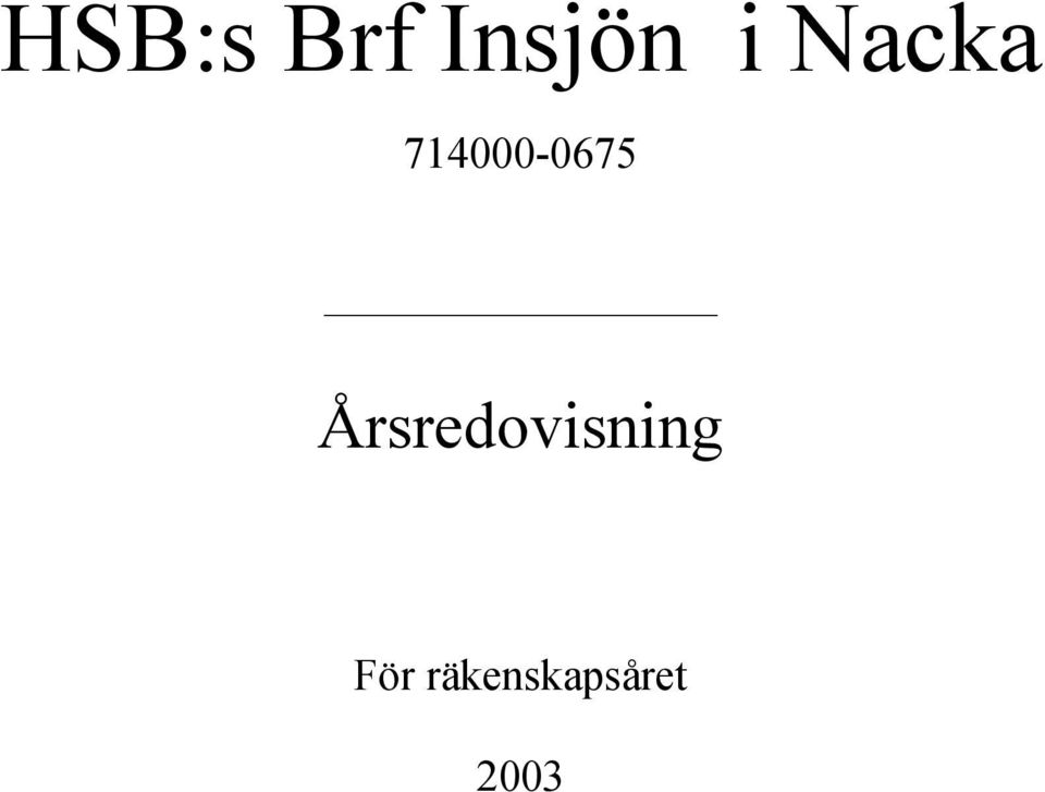 Årsredovisning För