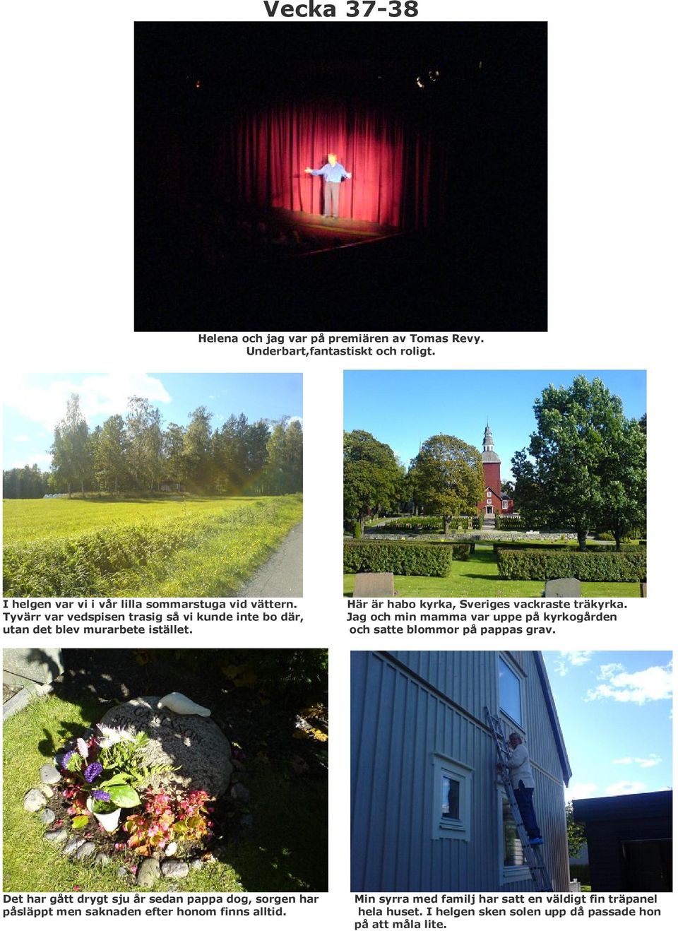 Jag och min mamma var uppe på kyrkogården och satte blommor på pappas grav.