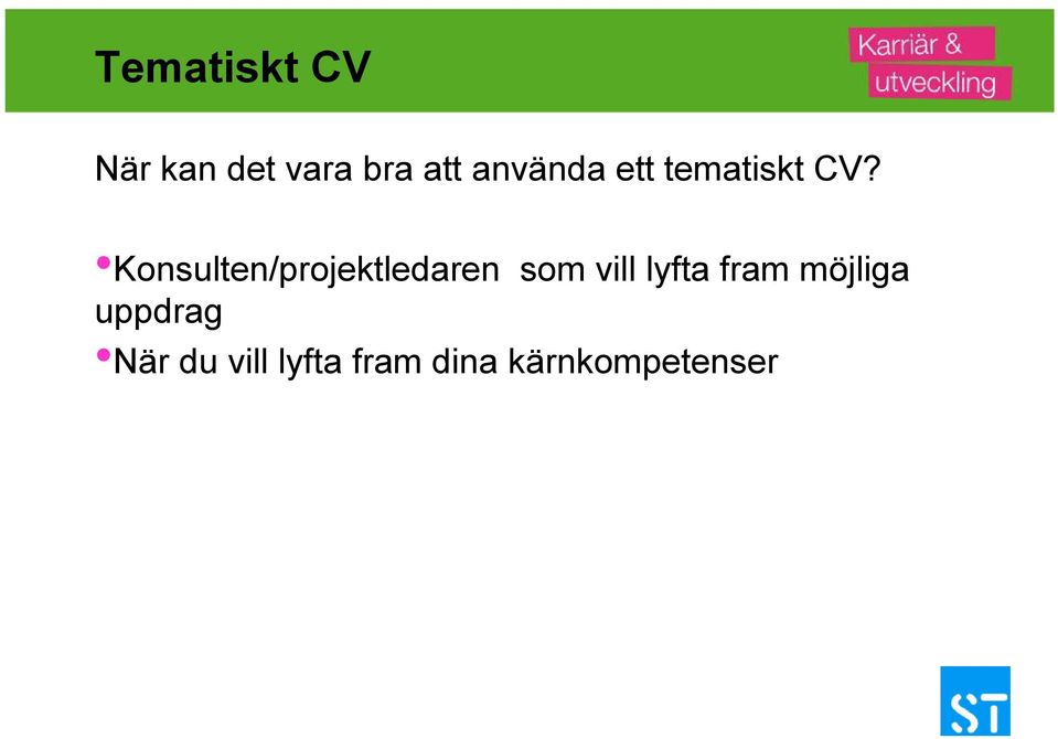 Konsulten/projektledaren som vill lyfta