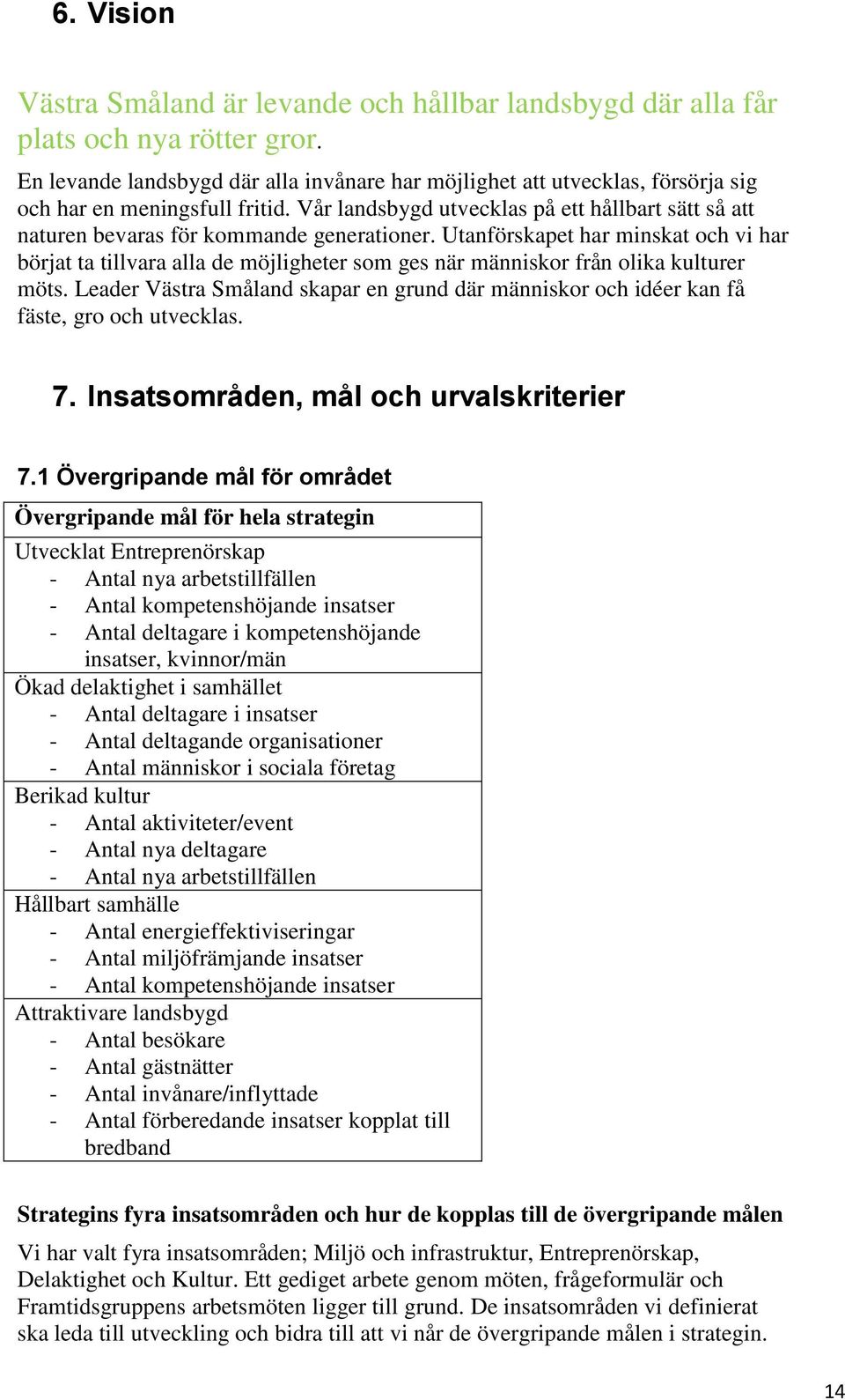 Vår landsbygd utvecklas på ett hållbart sätt så att naturen bevaras för kommande generationer.