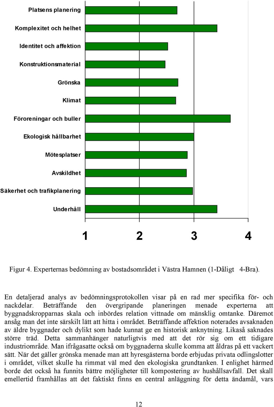 En detaljerad analys av bedömningsprotokollen visar på en rad mer specifika för- och nackdelar.