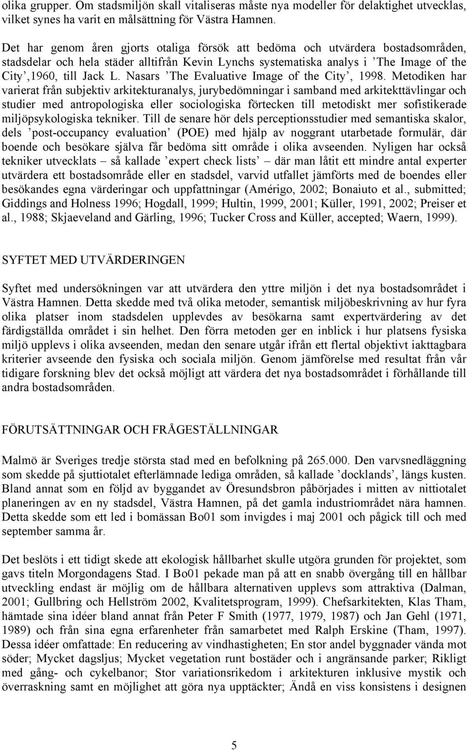 Nasars The Evaluative Image of the City, 1998.