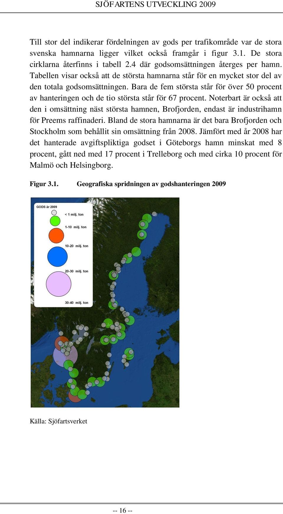 Bara de fem största står för över 50 procent av hanteringen och de tio största står för 67 procent.