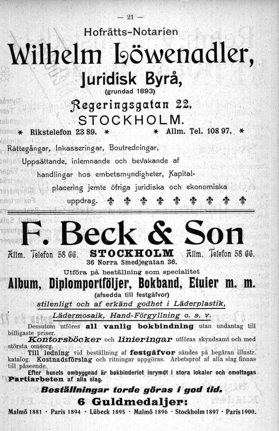 ...' l ""... I.l!iätegå'ng", 'In'kas.seiri,gar,_ 'Sodtredningar,.. J,\, ' ',' '\_"., ;_' I _.; ".,! I,.: Upp,säUane; 'inle,mnandeoch bevakande af 't.. ol N,J,\ '/ >,aridliri'r, ho.