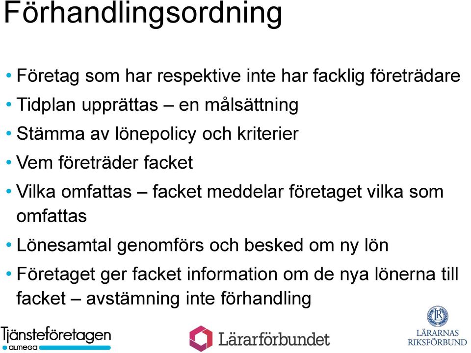 omfattas facket meddelar företaget vilka som omfattas Lönesamtal genomförs och besked om